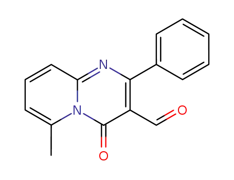 Molecular Structure of 109274-77-3 (4H-Pyrido[1,2-a]pyrimidine-3-carboxaldehyde,
6-methyl-4-oxo-2-phenyl-)
