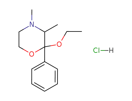 Molecular Structure of 124497-83-2 (2-ethoxy-3,4-dimethyl-2-phenylmorpholine hydrochloride (1:1))