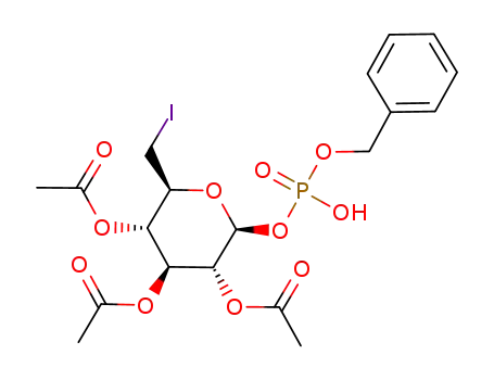2,3,4-tri-O-acetyl-6-deoxy-6-iodo-β-D-glucopyranose 1-(benzyl hydrogen phosphate)