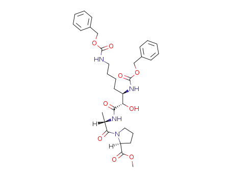 (S)-1-[(S)-2-((2S,3R)-3,7-Bis-benzyloxycarbonylamino-2-hydroxy-heptanoylamino)-propionyl]-pyrrolidine-2-carboxylic acid methyl ester