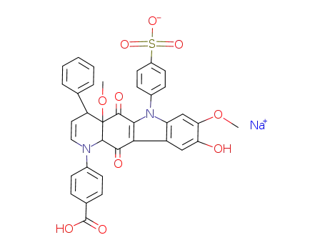 Sodium; 4-[1-(4-carboxy-phenyl)-9-hydroxy-4a,8-dimethoxy-5,11-dioxo-4-phenyl-1,4,4a,5,11,11a-hexahydro-pyrido[3,2-b]carbazol-6-yl]-benzenesulfonate
