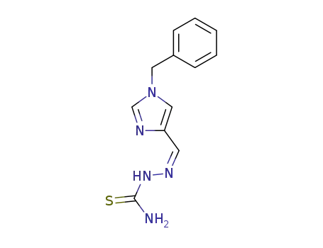 Molecular Structure of 94128-88-8 (Hydrazinecarbothioamide,
2-[[1-(phenylmethyl)-1H-imidazol-4-yl]methylene]-)