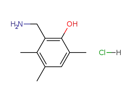 Molecular Structure of 51571-06-3 (2-Aminomethyl-3,4,6-trimethyl-phenol; hydrochloride)
