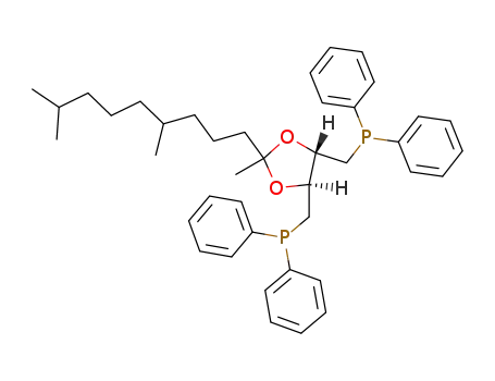 Molecular Structure of 130678-39-6 (<<(4S,5S)-2-<(RS)-4,8-Dimethylnonyl>-2-methyl-1,3-dioxolan-4,5-diyl>dimethylen>bis(diphenylphosphin))
