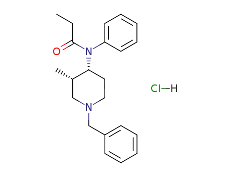 Molecular Structure of 42045-85-2 (N-((3S,4R)-1-Benzyl-3-methyl-piperidin-4-yl)-N-phenyl-propionamide; hydrochloride)