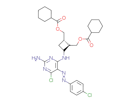 2,6-diamino-4-chloro-5-<(4-chlorophenyl)azo>-N<sup>6</sup>-<trans-trans-2,3-bis(cyclohexylcarbonyloxymethyl)cyclobutyl>pyrimidine