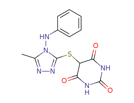 2,4,6(1H,3H,5H)-Pyrimidinetrione,
5-[[5-methyl-4-(phenylamino)-4H-1,2,4-triazol-3-yl]thio]-