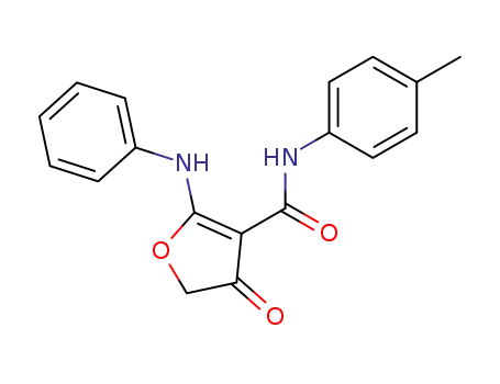 Molecular Structure of 96286-63-4 (3-Furancarboxamide,
4,5-dihydro-N-(4-methylphenyl)-4-oxo-2-(phenylamino)-)