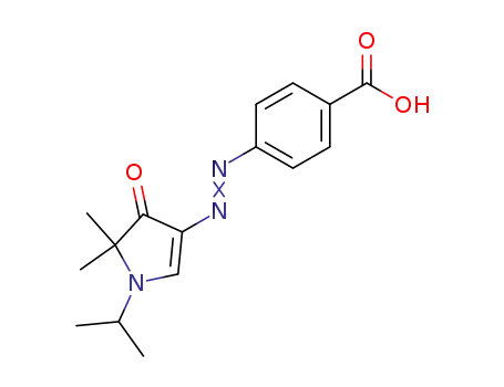 Molecular Structure of 121725-02-8 (4-p-carboxyphenylazo-1-isopropyl-2,2-dimethyl-1H-pyrrol-3(2H)-one)