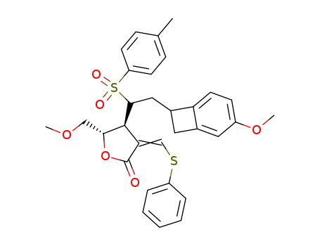 4β-<2-(4-methoxybenzocyclobutenyl)-1-p-toluenesulfinyl>-ethyl-5α-methoxymethyl-3-phenylthiomethylenefuran-2-one