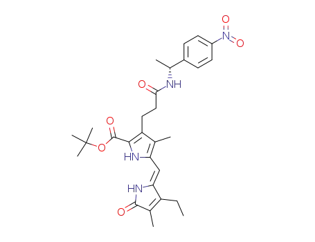Molecular Structure of 100923-20-4 ((Z)-3-Ethyl-3',4-dimethyl-5'-tert-butoxycarbonyl-4'-<N-(R)-1-amino-1-(4-nitrophenyl)-carbamoyl-2-ethyl>-5-(1H)-2,2'-pyrromethenon)