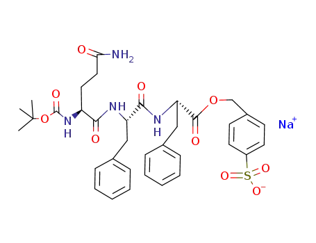 Molecular Structure of 92278-82-5 (Boc-Gln-Phe-Phe-OBzl-SO<sub>3</sub>Na)