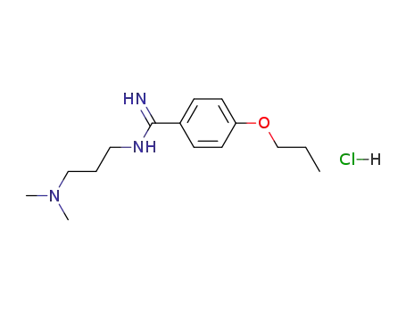 Molecular Structure of 125575-14-6 (N-(3-Dimethylamino-propyl)-4-propoxy-benzamidine; hydrochloride)