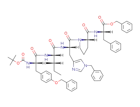 (S)-2-{[(S)-1-((S)-3-(1-Benzyl-1H-imidazol-4-yl)-2-{(2S,3S)-2-[(S)-3-(4-benzyloxy-phenyl)-2-tert-butoxycarbonylamino-propionylamino]-3-methyl-pentanoylamino}-propionyl)-pyrrolidine-2-carbonyl]-amino}-3-phenyl-propionic acid benzyl ester