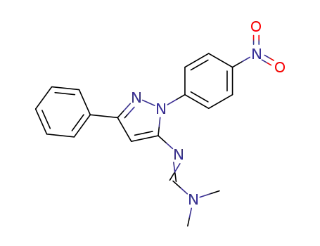Molecular Structure of 77746-77-1 (Methanimidamide,
N,N-dimethyl-N'-[1-(4-nitrophenyl)-3-phenyl-1H-pyrazol-5-yl]-)