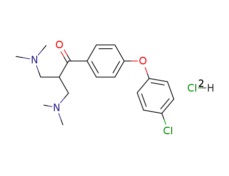 Molecular Structure of 116218-32-7 (1-<4-(4-chlorophenoxy)phenyl>-3-dimethylamino-2-dimethylaminomethyl-1-propanone dihydrochloride)
