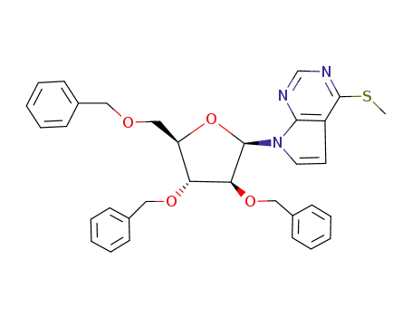 4-Methylthio-7-(2,3,5-tri-O-benzyl-β-D-arabinofuranosyl)-7H-pyrrolo<2,3-d>pyrimidin