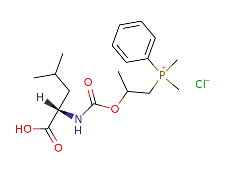 N-<2-<(Dimethyl)(phenyl)phosphonio>isopropyloxycarbonyl>-L-leucin-chlorid