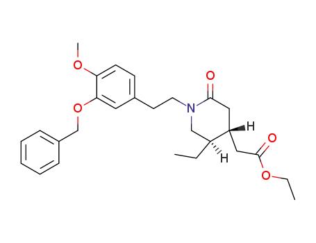 (+/-)-trans-1-(3-benzyloxy-4-methoxyphenethyl)-5-ethyl-2-oxo-4-piperidineacetic acid ethyl ester