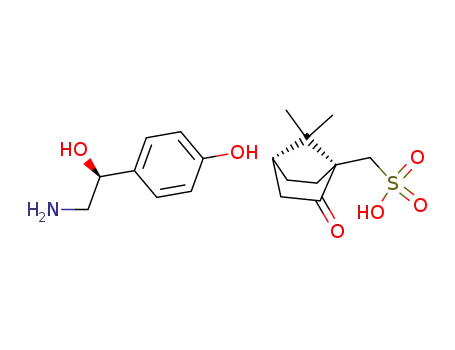 Molecular Structure of 1830-39-3 ((-)-2-amino-1-(4-hydroxyphenyl)ethanol (1S)-(+)camphor-10-sulphonate)