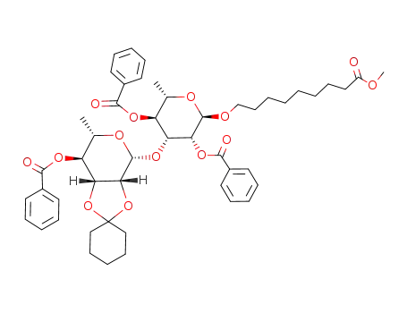 8-(methoxycarbonyl)octyl 2,4-di-O-benzoyl-3-O-(4-O-benzoyl-2,3-O-cyclohexylidene-β-L-rhamnopyranosyl)-α-L-rhamnopyranoside