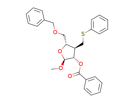 Methyl 2-O-benzoyl-5-O-benzyl-3-deoxy-3-phenylthiomethyl-α-D-arabino-pentofuranoside