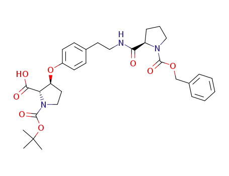 (2S,3S)-3-(4-{2-[((R)-1-Benzyloxycarbonyl-pyrrolidine-2-carbonyl)-amino]-ethyl}-phenoxy)-pyrrolidine-1,2-dicarboxylic acid 1-tert-butyl ester