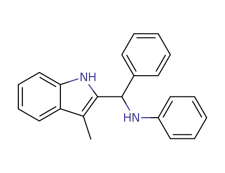 Molecular Structure of 856131-99-2 (N-((3-methyl-1H-indol-2-yl)(phenyl)methyl)aniline)