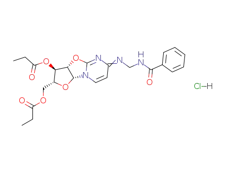 N<sup>4</sup>-(Benzamidomethyl)-2,2'-anhydro-1-(3',5'-di-O-propionyl-β-D-arabinofuranosly)cytosine hydrochloride