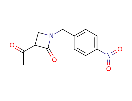 Molecular Structure of 80756-78-1 (2-Azetidinone, 3-acetyl-1-[(4-nitrophenyl)methyl]-)
