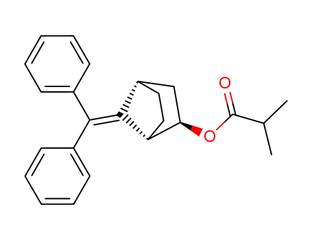 Molecular Structure of 136084-64-5 (Isobutyric acid (1S,2R,4S)-7-benzhydrylidene-bicyclo[2.2.1]hept-2-yl ester)