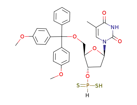 O-<5'-O-(4,4'-dimethoxytrityl)thymidin-3'-yl> H-phiosphonodithioate