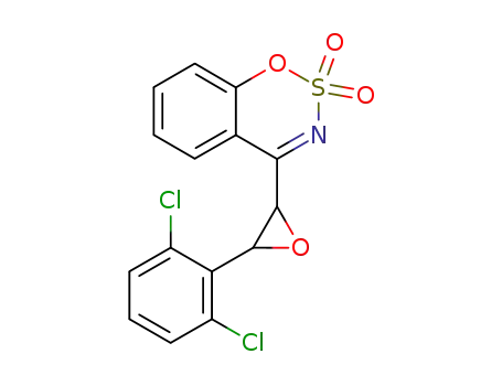 Molecular Structure of 88701-98-8 (1,2,3-Benzoxathiazine, 4-[3-(2,6-dichlorophenyl)oxiranyl]-, 2,2-dioxide)