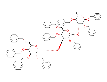Benzyl 2,4-di-O-benzyl-3-O-<2,4,6-tri-O-benzyl-3-O-(2,3,4,6-tetra-O-benzyl-α-D-galactopyranosyl)-α-D-glucopyranosyl>-α-L-rhamnopyranoside