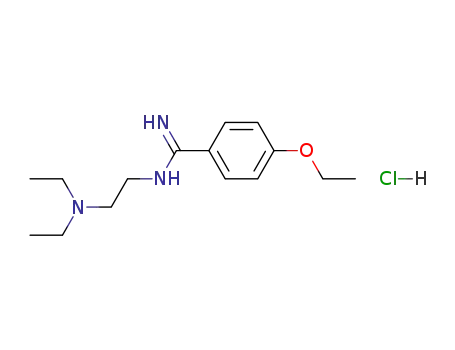 Molecular Structure of 135420-42-7 (Benzenecarboximidamide,N-[2-(diethylamino)ethyl]-4-ethoxy-, hydrochloride (1:1))