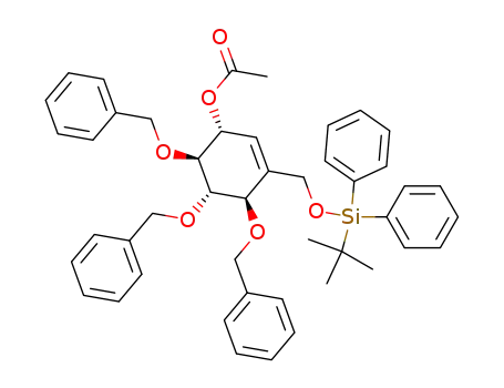 1L-(1,3/2,4)-1-O-Acetyl-2,3,4-tri-O-benzyl-5-C-<(tert-butyldiphenylsilyloxy)methyl>-5-cyclohexen-1,2,3,4-tetrol