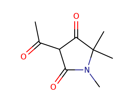 Molecular Structure of 119377-17-2 (2,4-Pyrrolidinedione, 3-acetyl-1,5,5-trimethyl-)