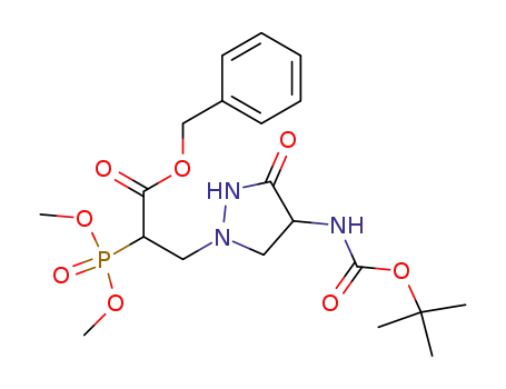 3-(4-tert-Butoxycarbonylamino-3-oxo-pyrazolidin-1-yl)-2-(dimethoxy-phosphoryl)-propionic acid benzyl ester