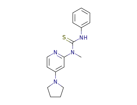 Molecular Structure of 75291-68-8 (1-methyl-3-phenyl-1-(4-pyrrolidin-1-ylpyridin-2-yl)thiourea)
