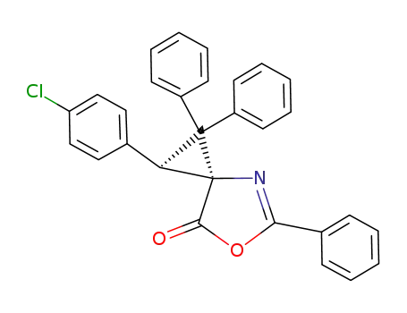 Molecular Structure of 144242-94-4 (6-Oxa-4-azaspiro[2.4]hept-4-en-7-one,
2-(4-chlorophenyl)-1,1,5-triphenyl-, cis-)