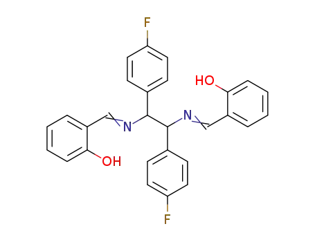 Molecular Structure of 58520-50-6 (PHENOL, 2,2''-[[1,2-BIS(4-FLUOROPHENYL)1,2-ETHANEDIYL]BIS(NITRILOMETHYLIDYNE)]BIS-R,S)