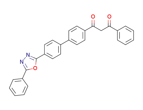 Molecular Structure of 140665-57-2 (1,3-Propanedione,
1-phenyl-3-[4'-(5-phenyl-1,3,4-oxadiazol-2-yl)[1,1'-biphenyl]-4-yl]-)