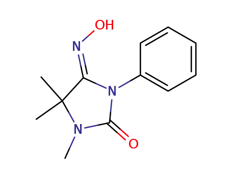 Molecular Structure of 88235-77-2 (2,4-Imidazolidinedione, 1,5,5-trimethyl-3-phenyl-, 4-oxime, (Z)-)