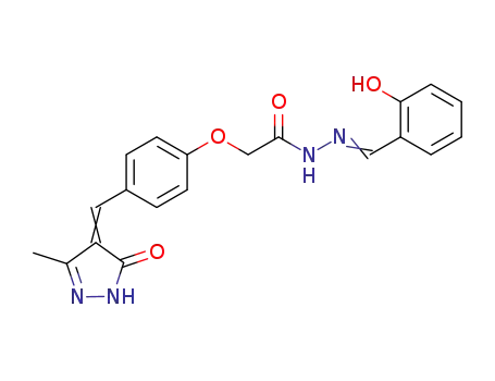 Molecular Structure of 107044-91-7 (Acetic acid,2-[4-[(1,5-dihydro-3-methyl-5-oxo-4H-pyrazol-4-ylidene)methyl]phenoxy]-,2-[(2-hydroxyphenyl)methylene]hydrazide)
