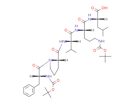 Molecular Structure of 151812-60-1 (Boc-D-Phe-Pro-Val-Orn(Boc)-Leu-OH)