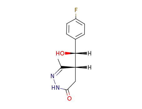 Molecular Structure of 90060-89-2 (3(2H)-Pyridazinone,5-[(4-fluorophenyl)hydroxymethyl]-4,5-dihydro-6-methyl-)