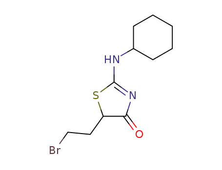 Molecular Structure of 111504-40-6 (5-bromoethyl-2-cyclohexylaminothiazol-4(5H)-one)