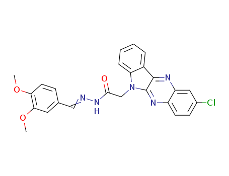 2-CHLORO-6H-INDOLO[2,3-B]QUINOXALINE-6-ACETIC ACID ((3,4-DIMETHOXYPHENYL)METHYLENE)HYDRAZIDE