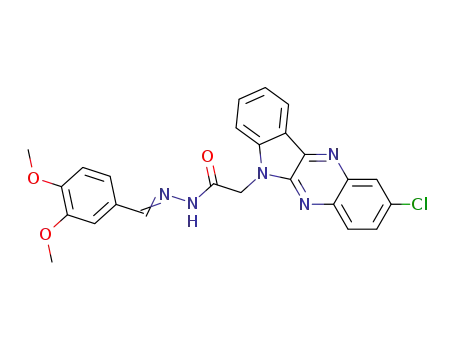 Molecular Structure of 109322-04-5 (6H-Indolo[2,3-b]quinoxaline-6-aceticacid, 2-chloro-, 2-[(3,4-dimethoxyphenyl)methylene]hydrazide)