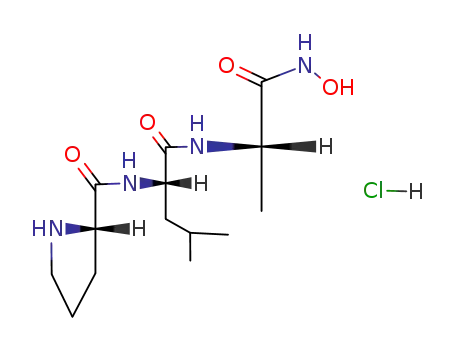 Molecular Structure of 123984-21-4 (prolyl-leucyl-alanine hydroxamic acid)